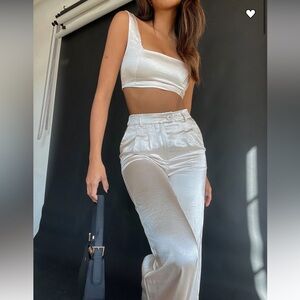 Princess Polly Huxley Set Satin Champagne